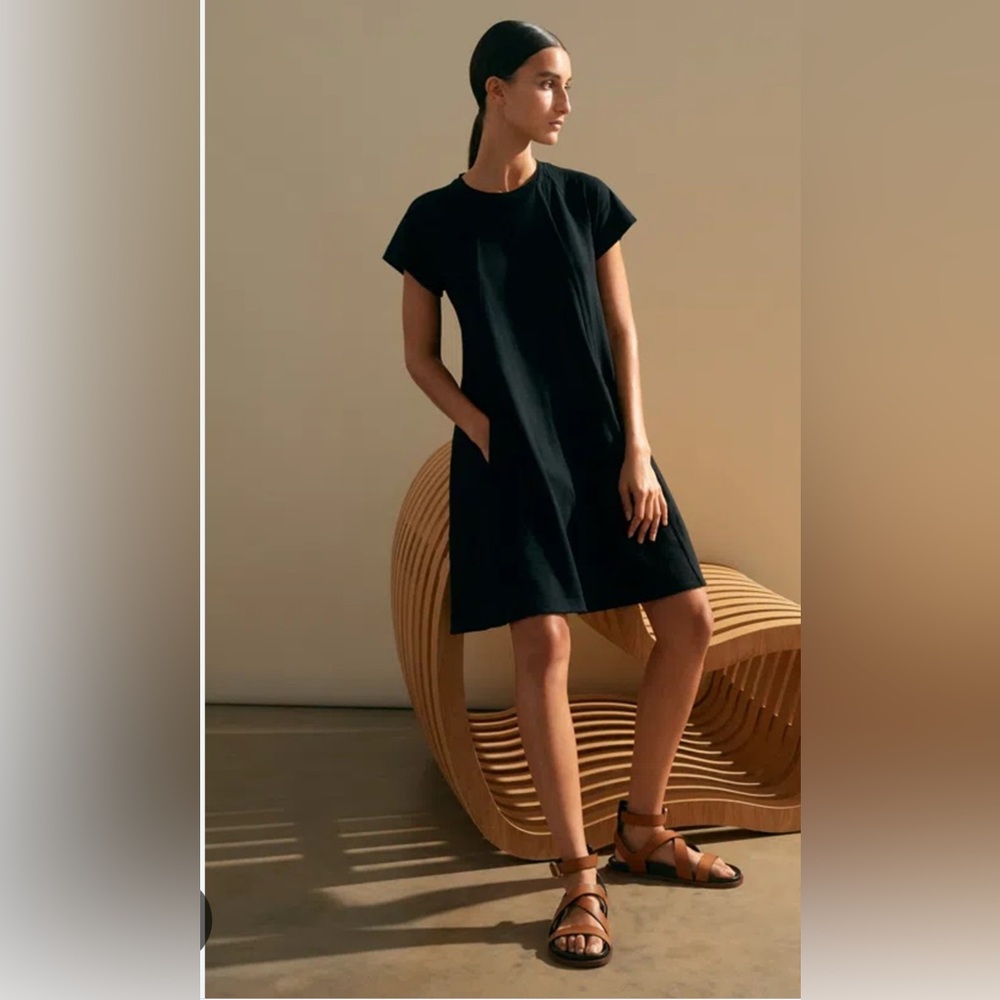 ME+EM Black A-Line Mini Dress with Raglan Sleeves